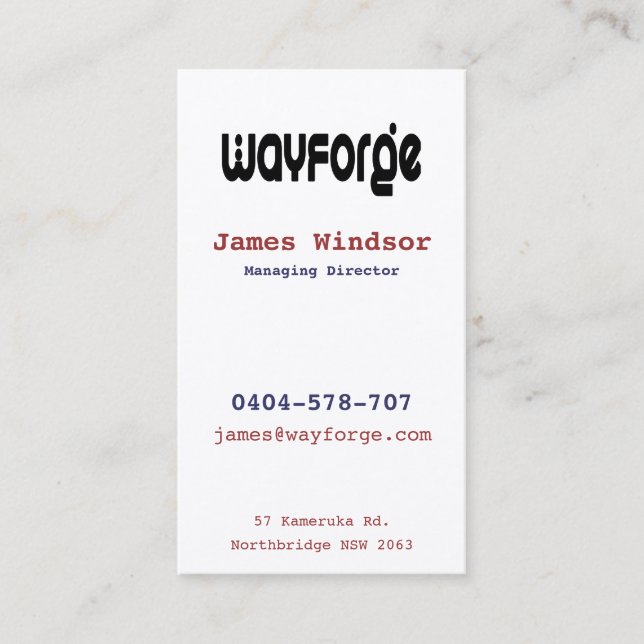 Wayforge Business Card (Front)