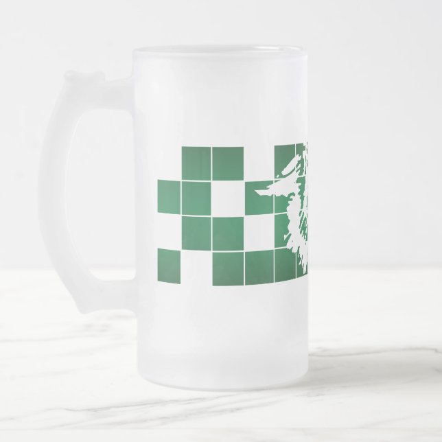 Wayland Union Wildcats #5 Frosted Glass Beer Mug (Left)