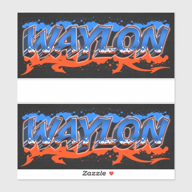 Waylon First Name Graffiti Sticker (Sheet)