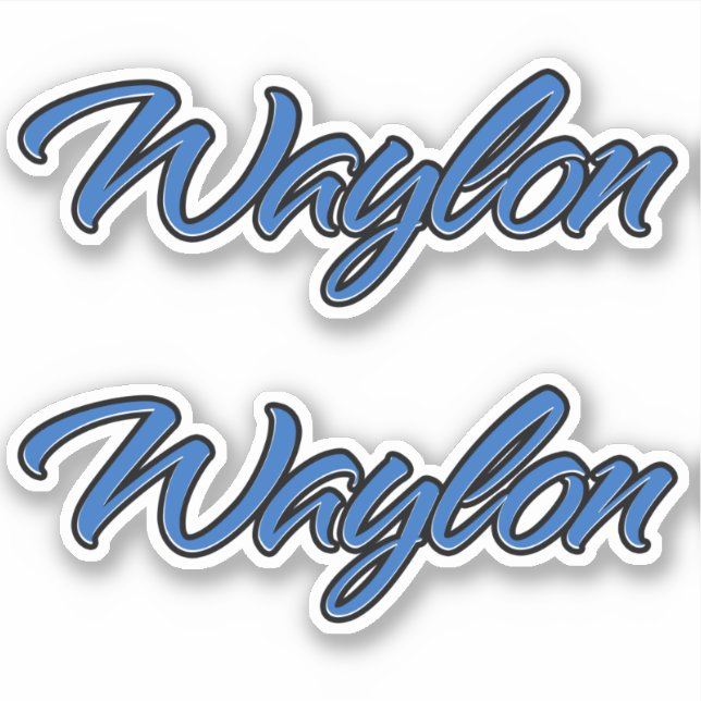 Waylon name blue sticker Sticker Sticker (Front)