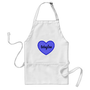 Waylon Name In Blue Heart, Standard Apron