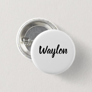 Waylon Name In Curvy Lettering, 3 Cm Round Badge