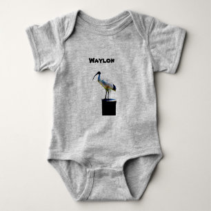 Waylon Name With Bin Chicken, Baby Bodysuit