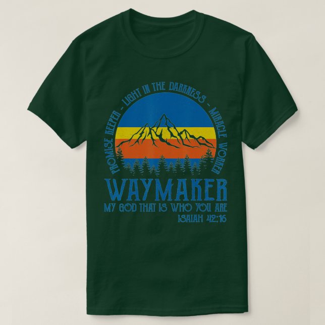 Waymaker Miracle Worker Jesus Christ Christian Rel T-Shirt (Design Front)