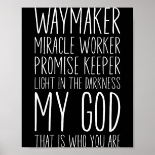 Waymaker Miracle Worker Promise Keeper My God Chri Poster