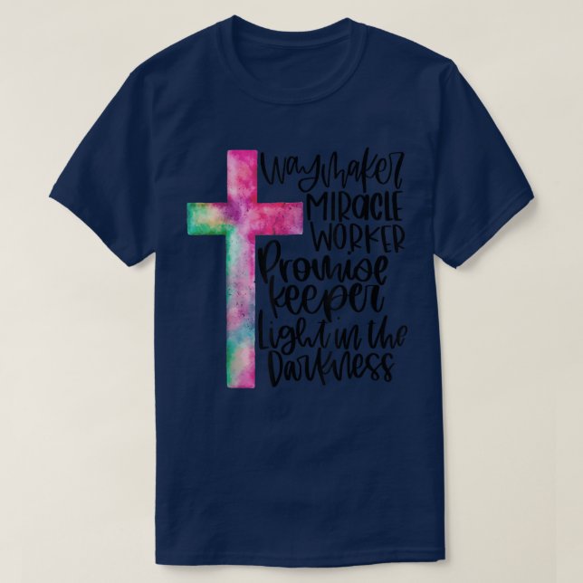 Waymaker Miracle Worker Rainbow, Christian  T-Shirt (Design Front)