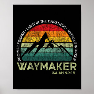 Waymaker Promise Keeper Miracle Worker Christian  Poster
