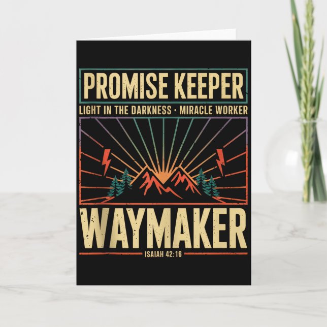 Waymaker Promise Keeper Miracle Worker God Christi Card (Front)