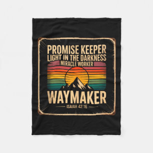 Waymaker Promise Keeper Miracle Worker God Christi Fleece Blanket