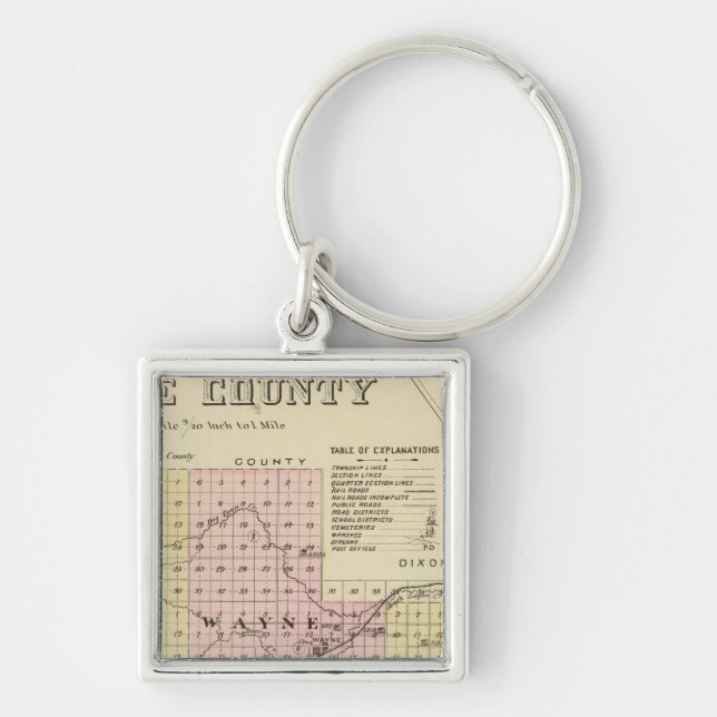 Wayne County, Nebraska Key Ring (Front)