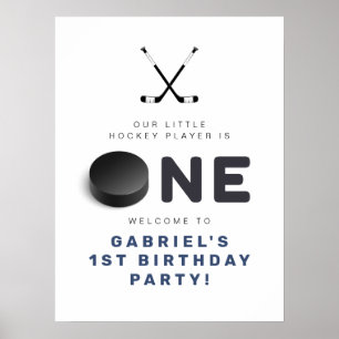 WAYNE Hockey Player SportS Boy Birthday Welcome Poster