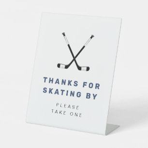 WAYNE Hockey Sport Themed Birthday Favours Pedestal Sign