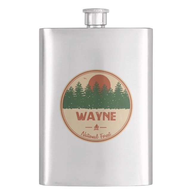 Wayne National Forest Hip Flask (Front)