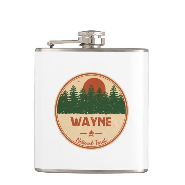Wayne National Forest Hip Flask (Front)