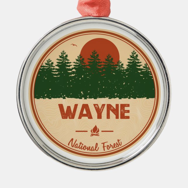 Wayne National Forest Metal Tree Decoration (Front)