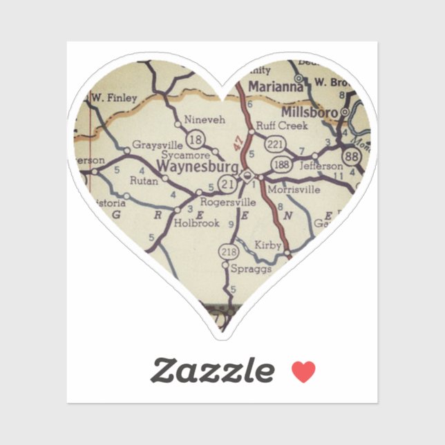 Waynesburg PA Retro Map (Sheet)