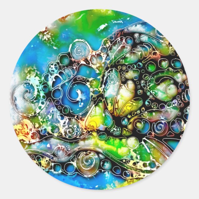 Ways Of Life - Neurographic Art 7 Classic Round Sticker (Front)