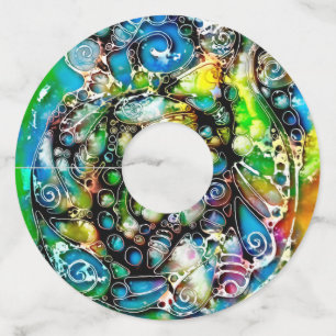Ways Of Life - Neurographic Art 7 Wine Glass Tag