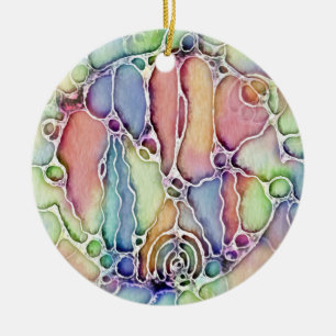 Ways Of Life - Neurographic Art Pattern 1 Ceramic Tree Decoration