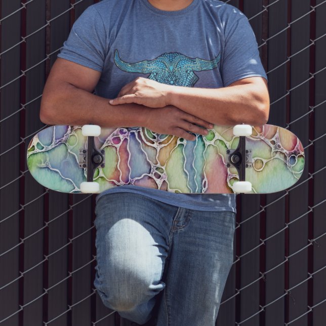 Ways Of Life - Neurographic Art Pattern 1 Skateboard (Outdoor 3)