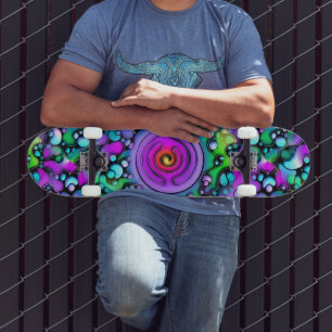 Ways Of Life - Neurographic Art Pattern 2 Skateboard
