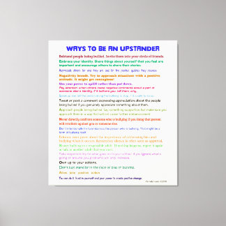 Ways to Be an Upstander v II Wrapped Canvas