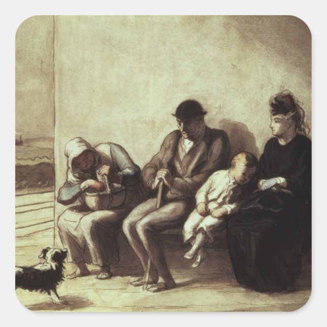 Wayside Railway Station Square Sticker (Front)