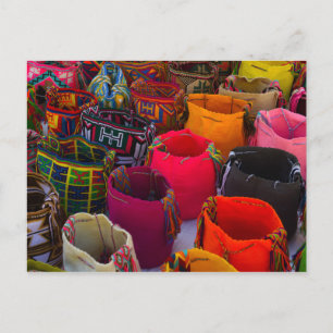 Wayuu mochilas bags for sale in Colombia Postcard