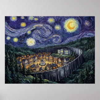 Wayward Pines Starry Night Town Wall Poster