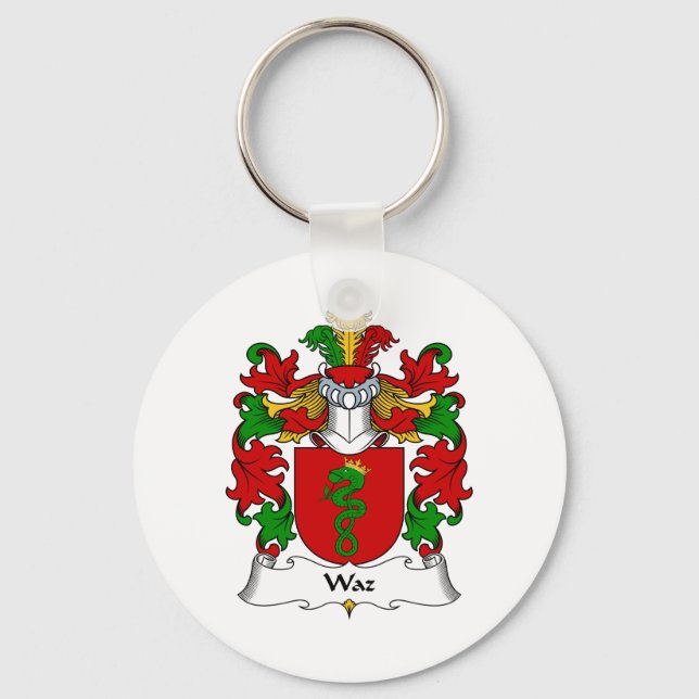 Waz Family Crest Key Ring (Front)
