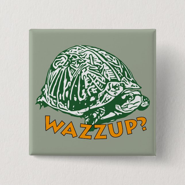 Wazzup - 2 Inch Square Button (Front)