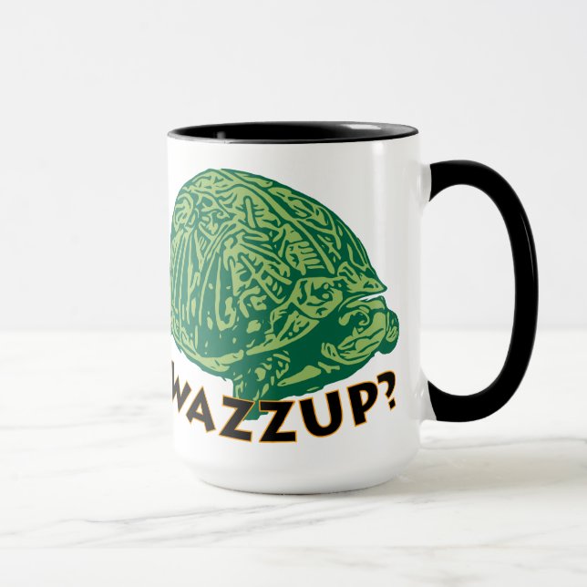 Wazzup - Black 15 oz Ringer Mug (Right)