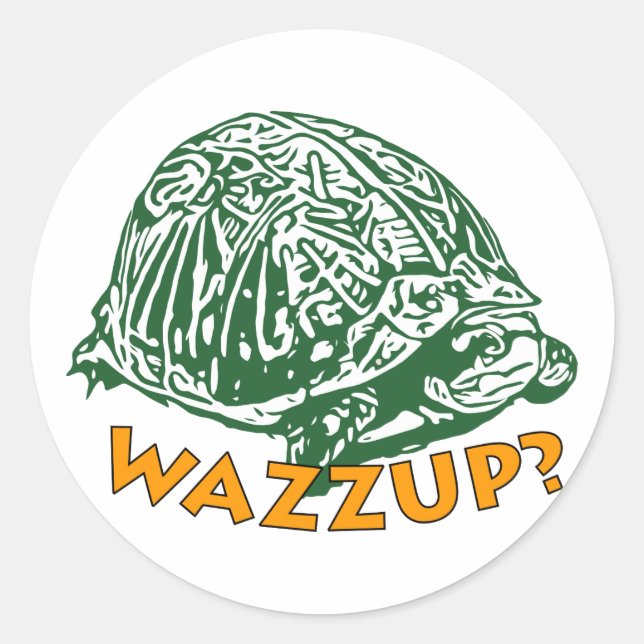 Wazzup - Classic Round Sticker, Glossy Sticker (Front)