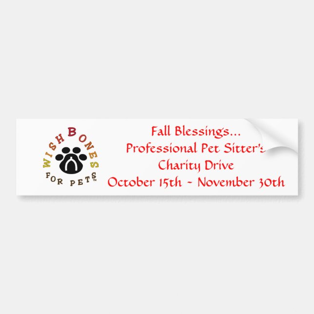 wbloglargeA, Fall Blessings...Professional Pet ... Bumper Sticker (Front)