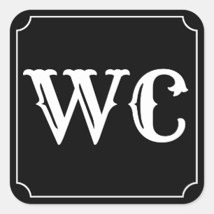 WC Bathroom sign Square Sticker