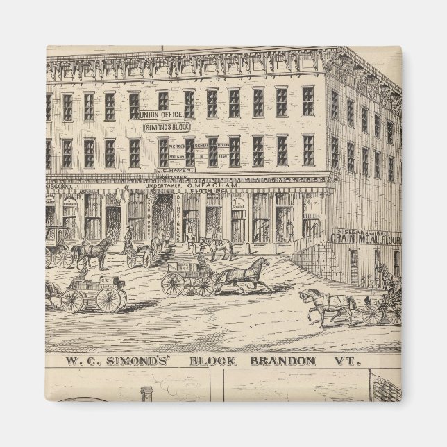 WC Simond's' Block in Brandon Magnet (Front)