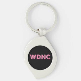 WDNC We Do Not Care in Distressed Pink Key Ring