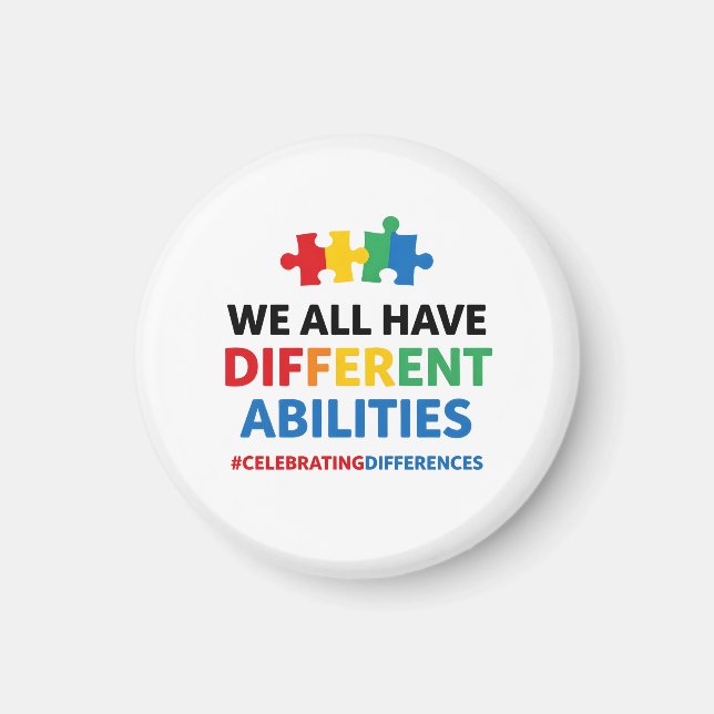 We All Have Different Abilities Awareness Art Magnet (Front)