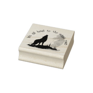 We All Howl to the Same Moon Inspirational Quote Rubber Stamp