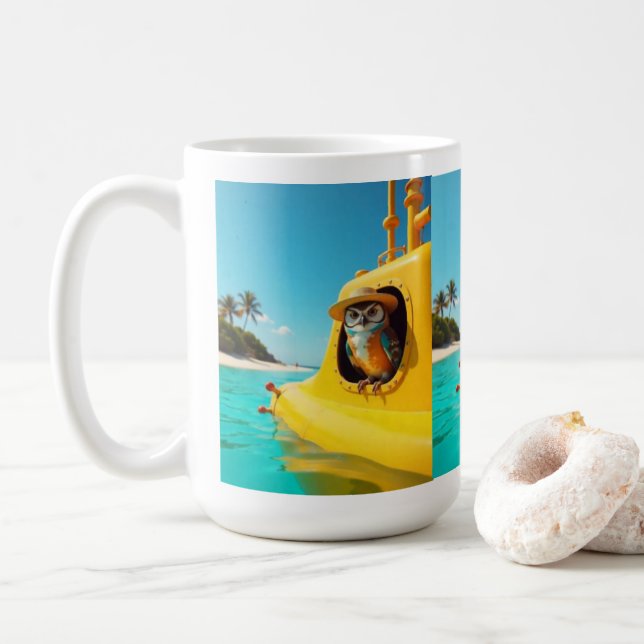 we all live in a yellow submarine fun mug (With Donut)