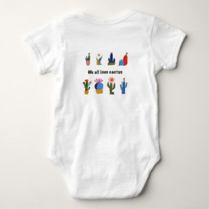 We all love cactus baby bodysuit