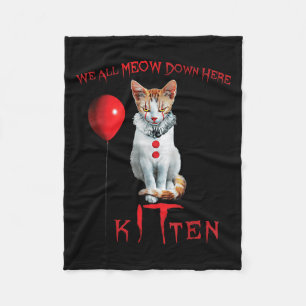 We All Meow Clown Cat Kitten Halloween Funny Cute  Fleece Blanket