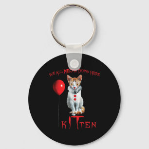 We All Meow Clown Cat Kitten Halloween Funny Cute Key Ring