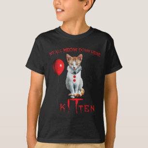 We All Meow Clown Cat Kitten Halloween Funny Cute  T-Shirt
