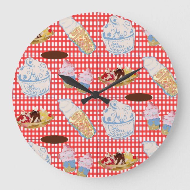 We All Scream For Ice Cream Large Clock (Front)
