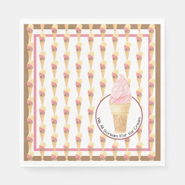 We All Scream For Ice Cream Paper Napkin (Front)