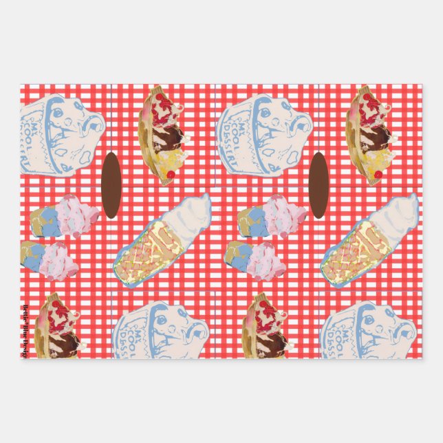 We All Scream For Ice Cream Wrapping Paper Sheet (Front)