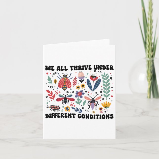 We All Thrive Under Different Conditions Neurodive Card (Front)
