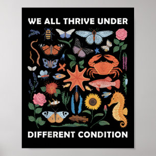 We All Thrive Under Different Conditions Neurodive Poster