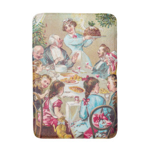 We All Wish You a Merry Christmas - Vintage Card  Bath Mat